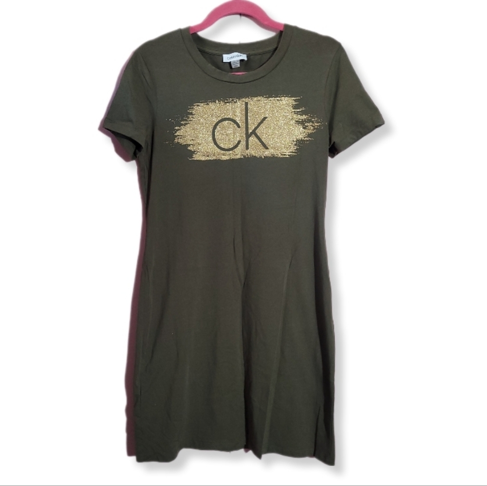 Calvin Klein army Green T-shirt dress sizes M